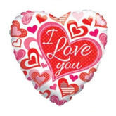17 Inch White Heart Small Hearts I Love You Foil Balloon
